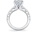 Thick Band Classic Diamond Oval Cut Engagement Ring - Darla