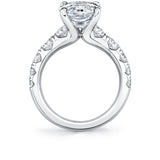 Thick Band Classic Diamond Oval Cut Engagement Ring - Darla