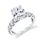 Thick Band Classic Diamond Oval Cut Engagement Ring - Darla