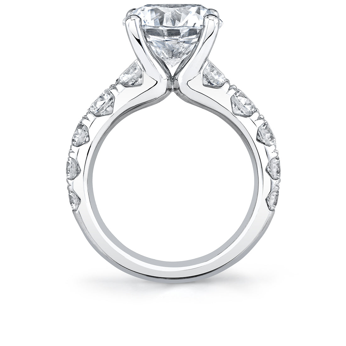 Thick Band Classic Diamond Round Cut Engagement Ring - Darlene