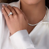Thick Band Classic Diamond Round Cut Engagement Ring - Darlene