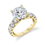 Thick Band Classic Diamond Round Cut Engagement Ring - Darlene
