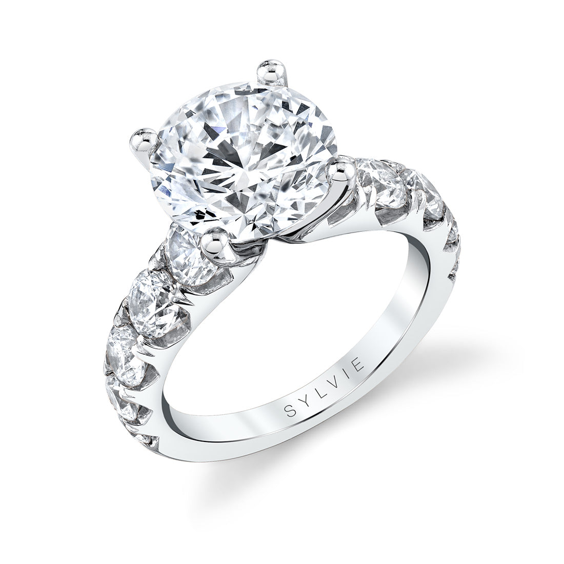 Thick Band Classic Diamond Round Cut Engagement Ring - Darlene