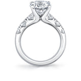 Thick Band Classic Diamond Round Cut Engagement Ring - Davina