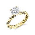 Round Cut Tight Twist Spiral Engagement Ring - Cassidy