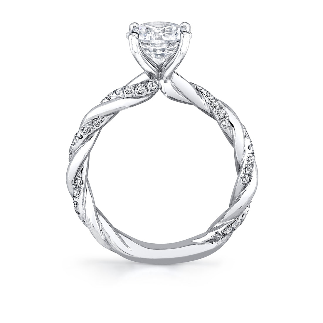 Round Cut Tight Twist Spiral Engagement Ring - Cassidy