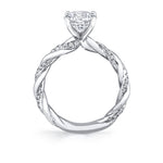Round Cut Tight Twist Spiral Engagement Ring - Cassidy