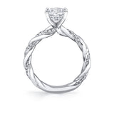 Round Cut Tight Twist Spiral Engagement Ring - Cassidy