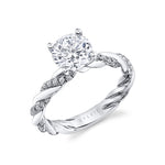 Round Cut Tight Twist Spiral Engagement Ring - Cassidy