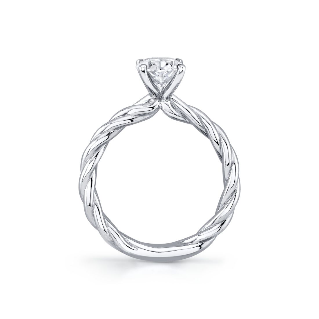 Oval Cut High Polish Spiral Engagement Ring - Amary
