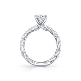 Oval Cut High Polish Spiral Engagement Ring - Amary