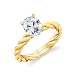 Oval Cut High Polish Spiral Engagement Ring - Amary