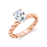 Oval Cut High Polish Spiral Engagement Ring - Amary