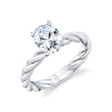 Oval Cut High Polish Spiral Engagement Ring - Amary