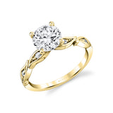 Tulira Leaf Diamond Engagement Ring - Jiye
