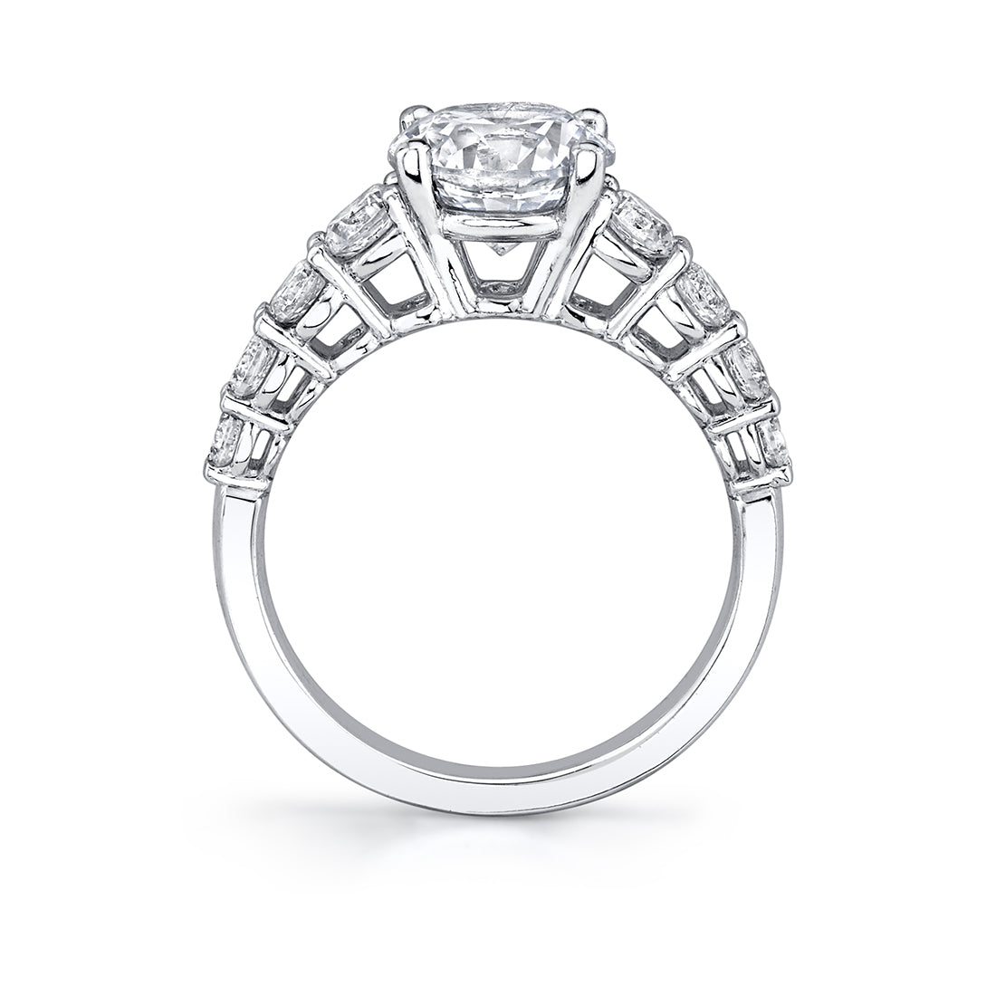 Thick Diamond Band Round Cut Engagement Ring - Colbie