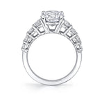Thick Diamond Band Round Cut Engagement Ring - Colbie