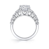 Thick Diamond Band Round Cut Engagement Ring - Colbie