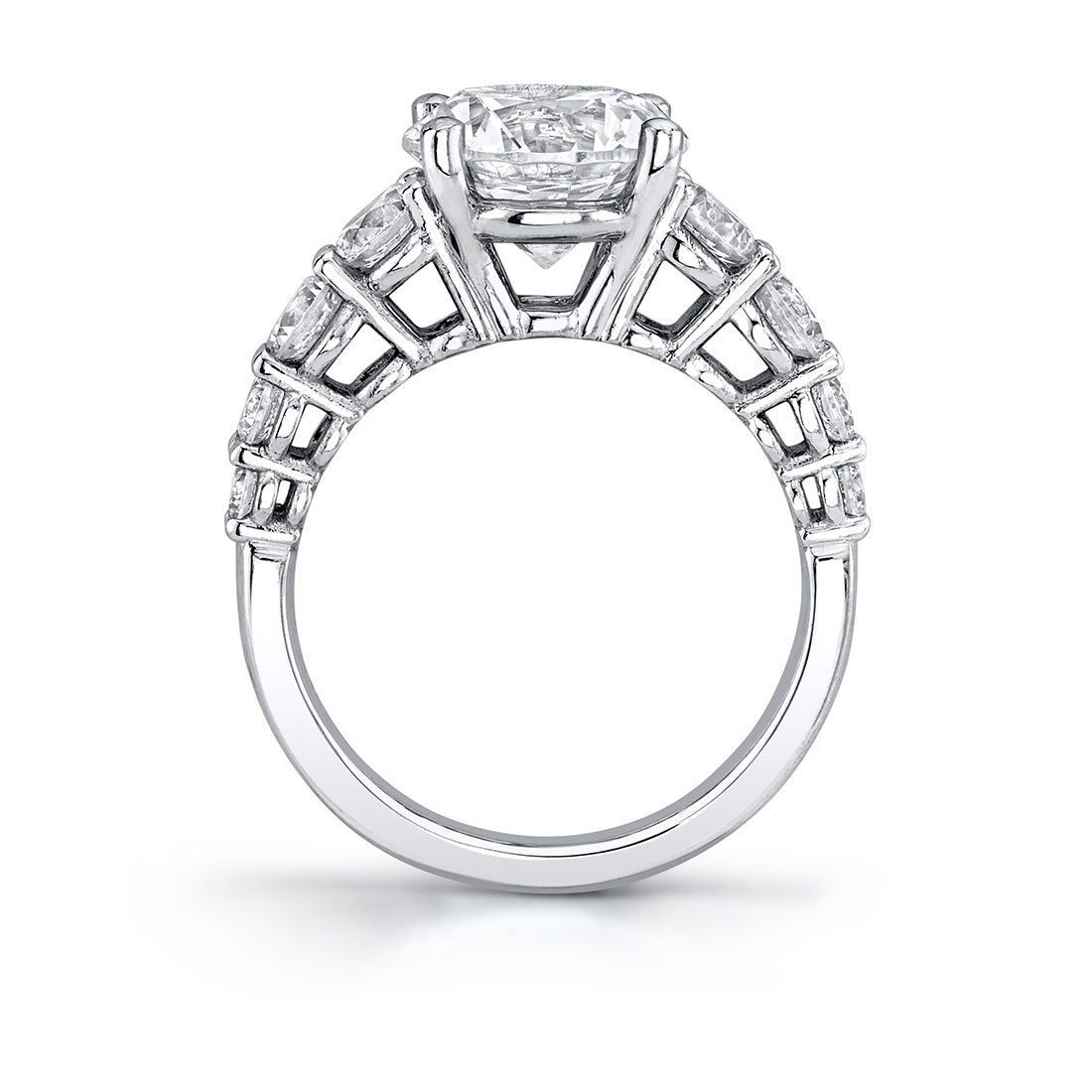 Thick Diamond Band Round Cut Engagement Ring - Collins
