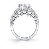Thick Diamond Band Round Cut Engagement Ring - Collins