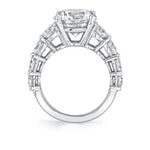 Thick Diamond Band Round Cut Engagement Ring - Constance