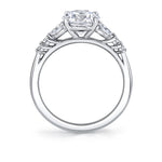 Round Cut Unique Seven Stone Engagement Ring - Galena