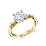 Round Cut Unique Seven Stone Engagement Ring - Galena
