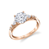 Round Cut Unique Seven Stone Engagement Ring - Galena