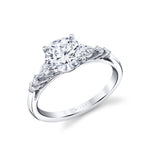 Round Cut Unique Seven Stone Engagement Ring - Galena