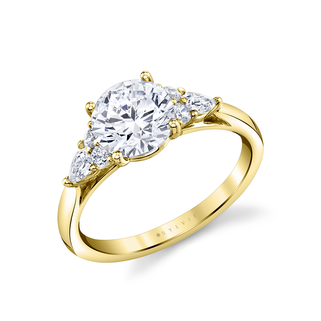 Round Cut Seven Stone Engagement Ring - Hermoine