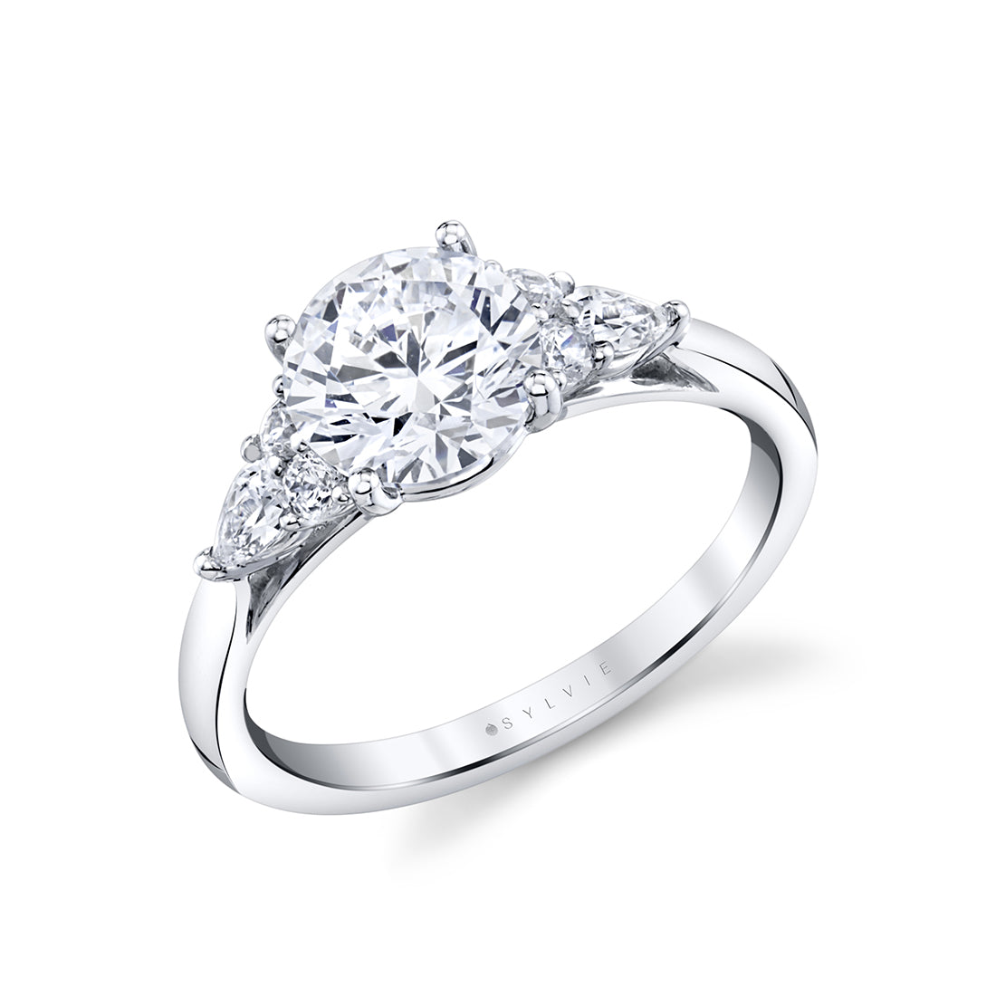 Round Cut Seven Stone Engagement Ring - Hermoine