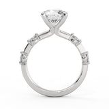 Round Cut Spaced Diamond Engagement Ring - Aura