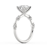 Round Cut Spaced Diamond Engagement Ring - Aura