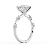 Round Cut Spaced Diamond Engagement Ring - Aura