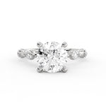 Round Cut Spaced Diamond Engagement Ring - Aura