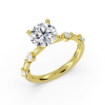 Round Cut Spaced Diamond Engagement Ring - Aura
