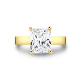 Radiant Cut Flat Edge Solitaire Engagement Ring - Vesta