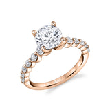Round Cut Single Prong Diamond Setting Engagement Ring - Clover