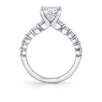 Round Cut Single Prong Diamond Setting Engagement Ring - Clover