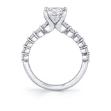 Round Cut Single Prong Diamond Setting Engagement Ring - Clover