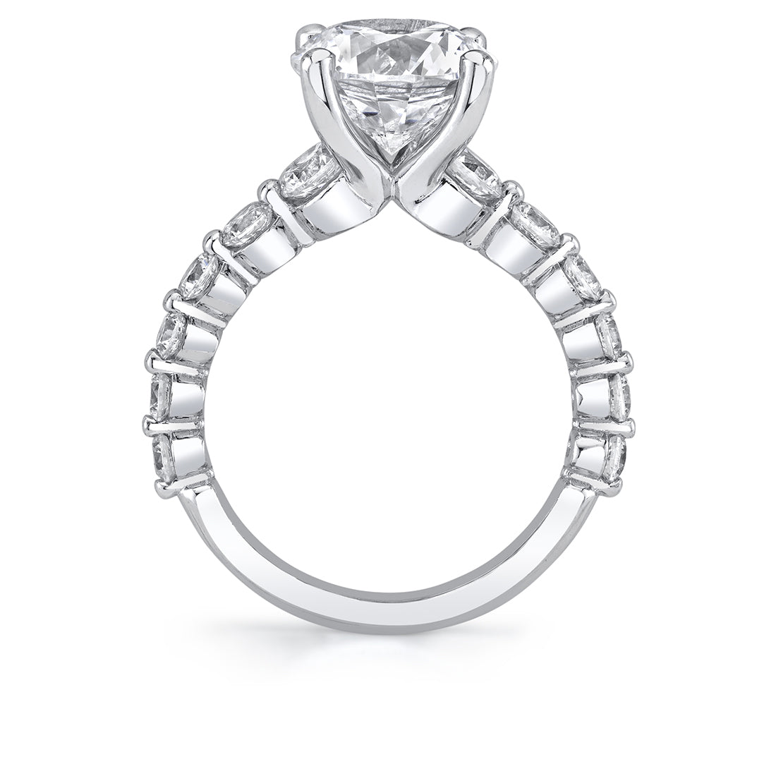 Round Cut Single Prong Diamond Setting Engagement Ring - Cleo