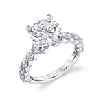 Round Cut Single Prong Diamond Setting Engagement Ring - Cleo