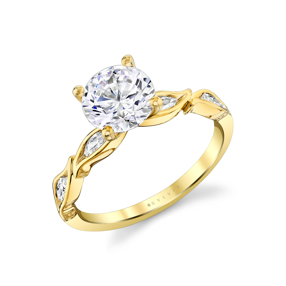 Tulira Leaf Marquise Diamond Engagement Ring - Valeria