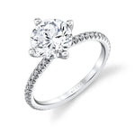 Round Cut Classic Compass Set Engagement Ring - Ralyn