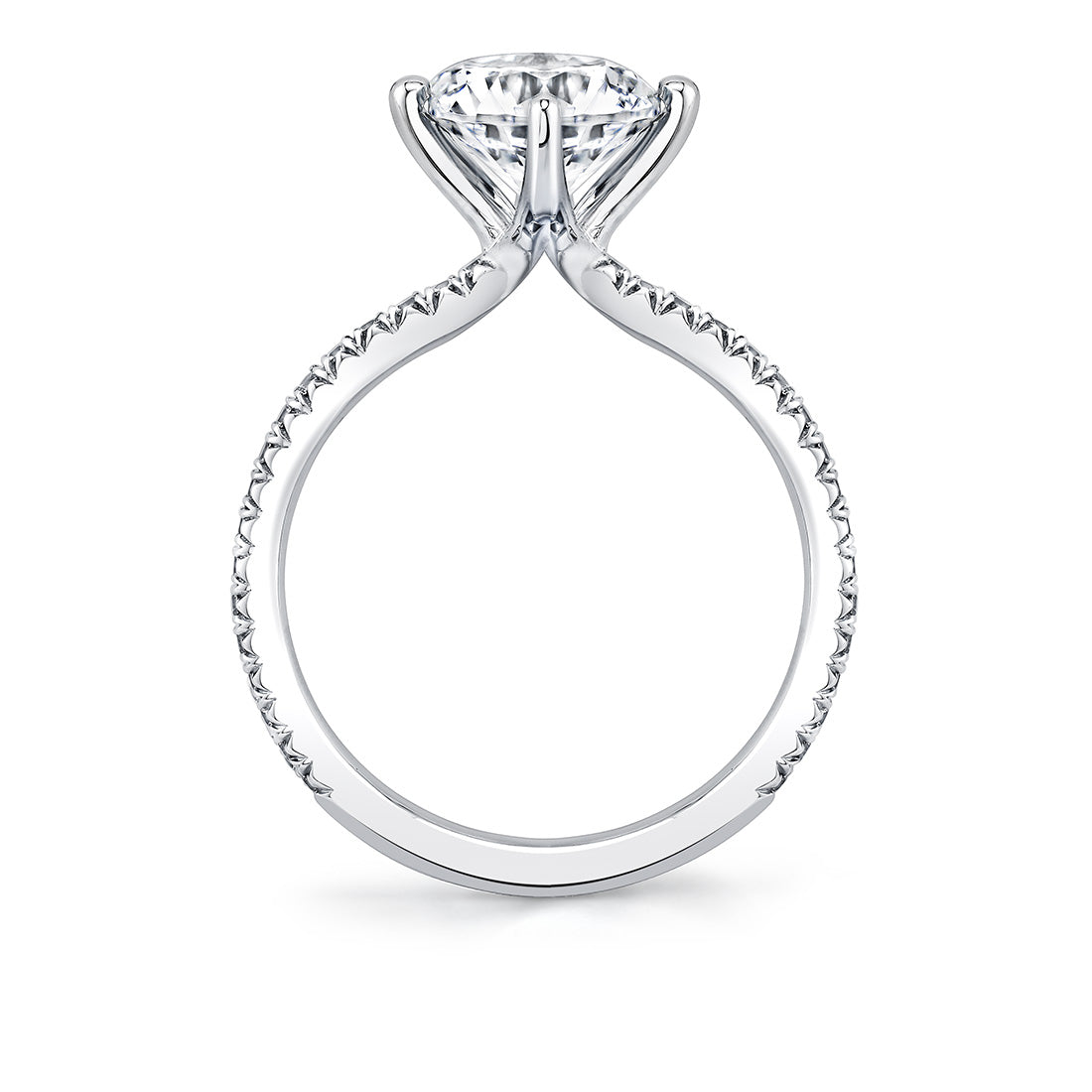 Round Cut Classic Compass Set Engagement Ring - Ralyn