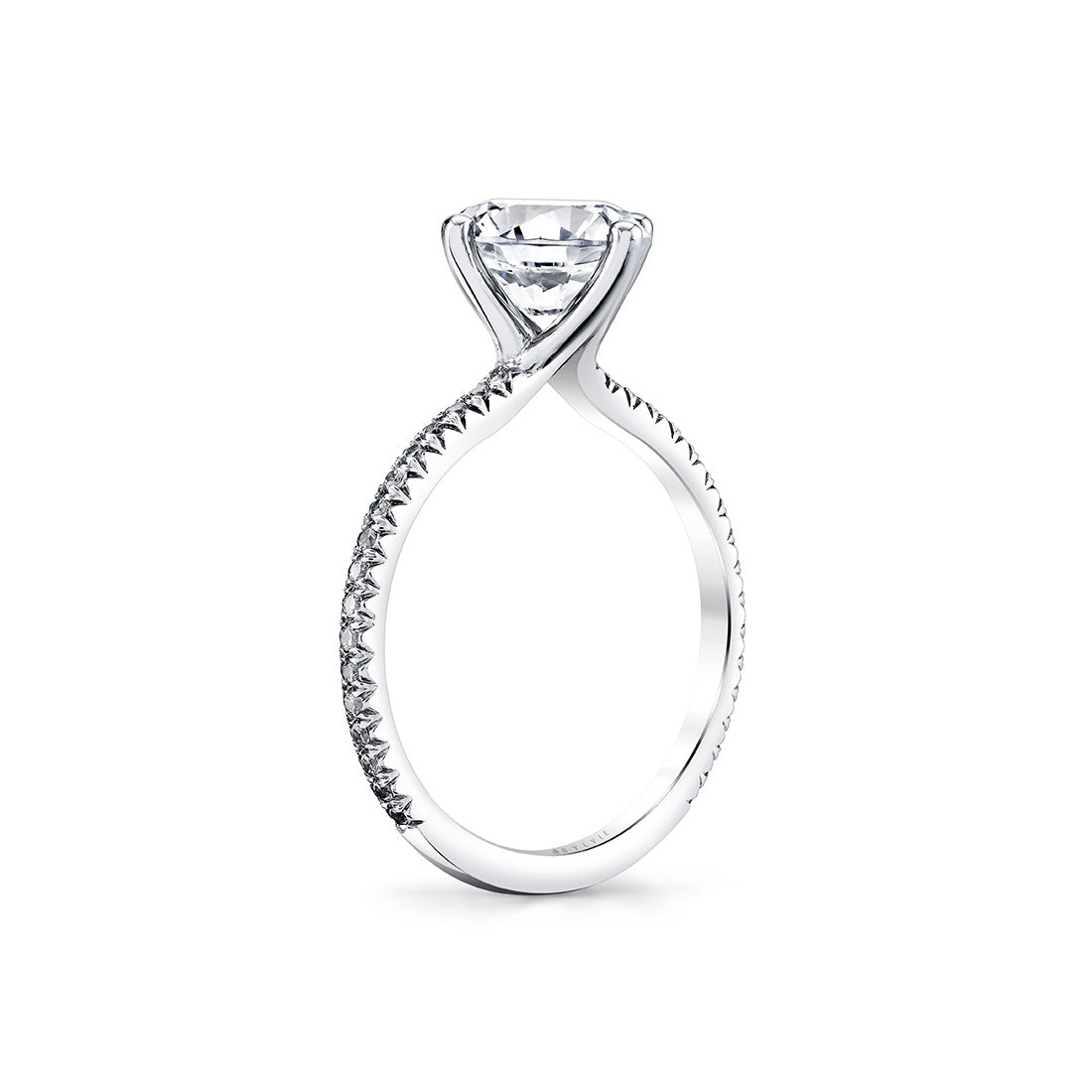 Round Cut Classic Compass Set Engagement Ring - Ralyn