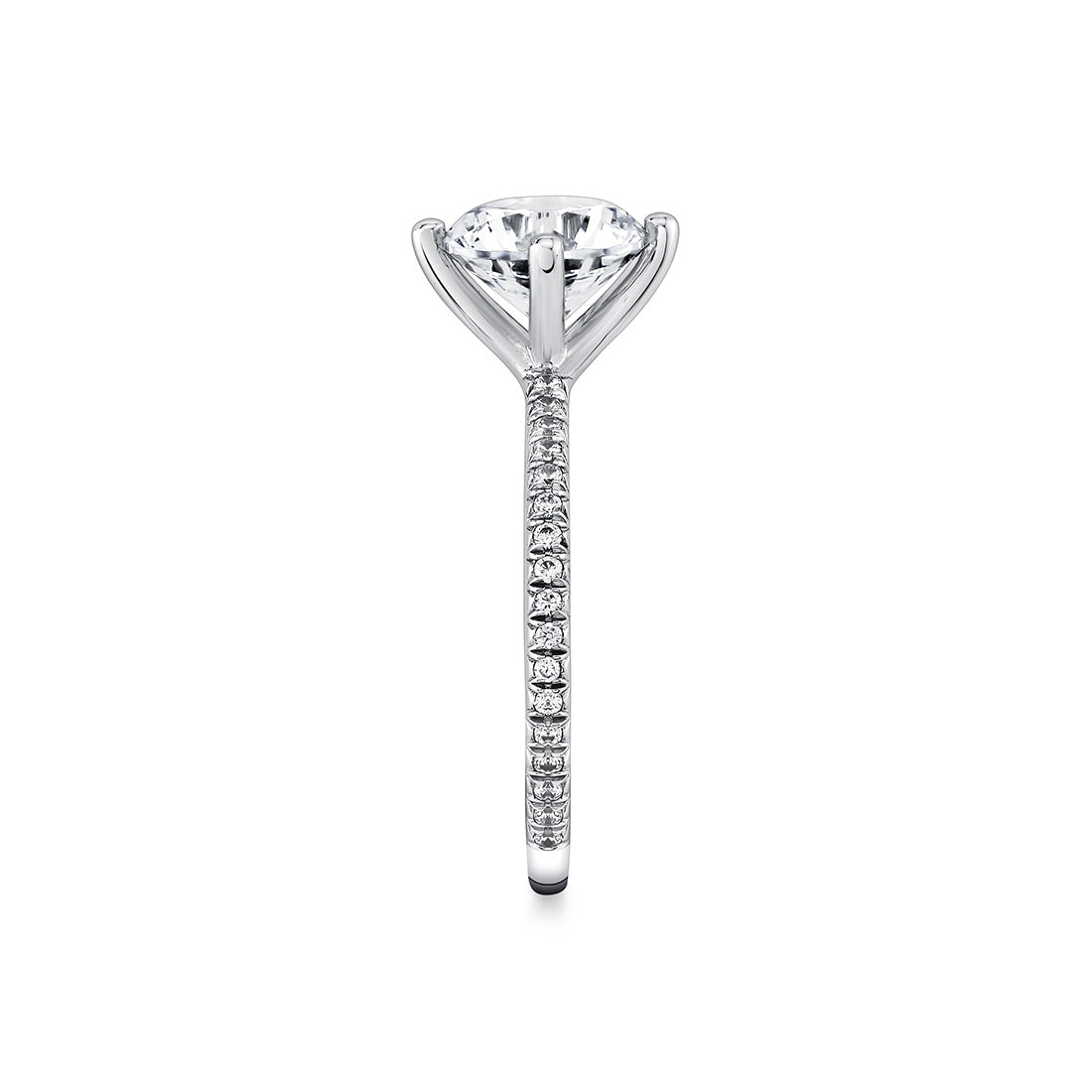 Round Cut Classic Compass Set Engagement Ring - Ralyn