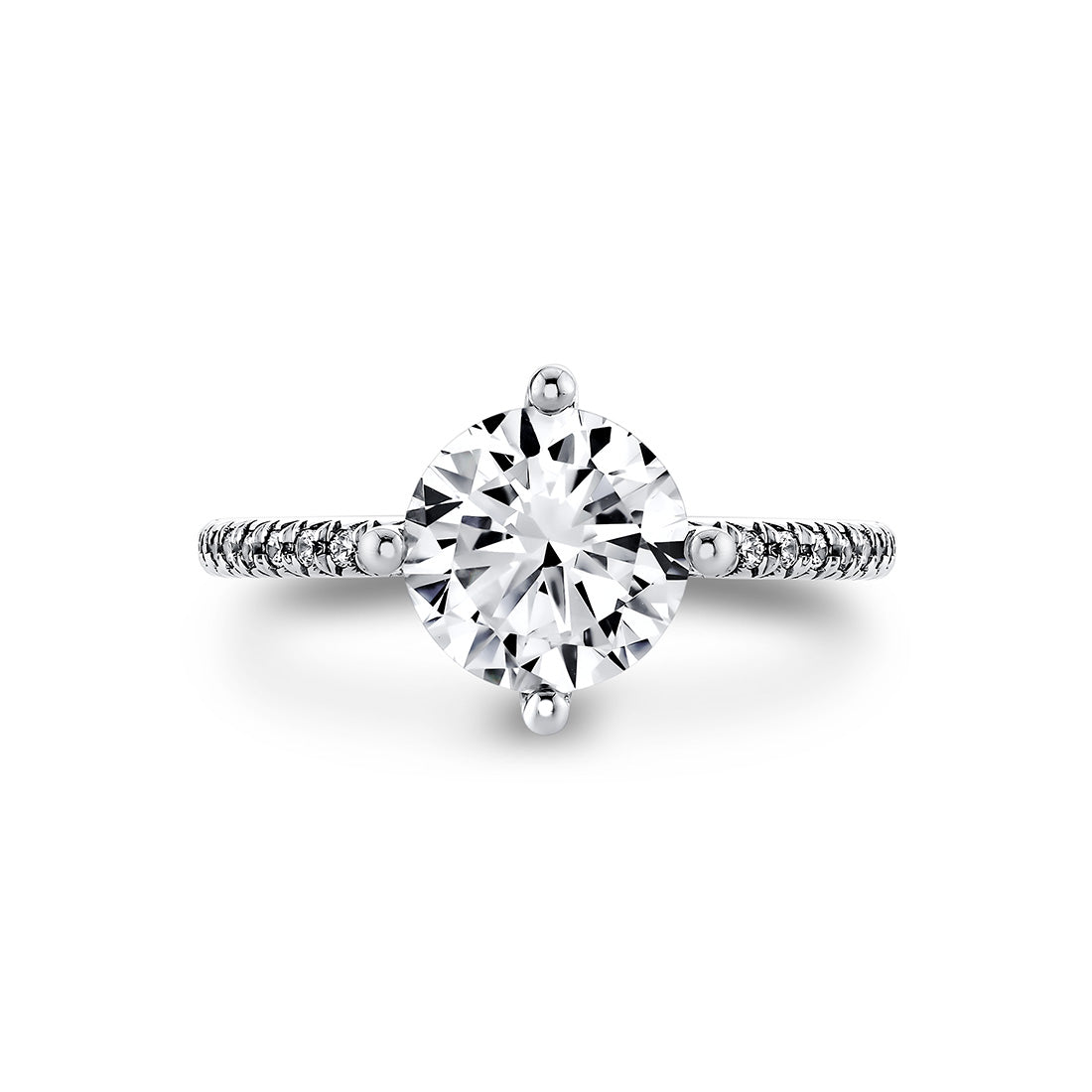 Round Cut Classic Compass Set Engagement Ring - Ralyn