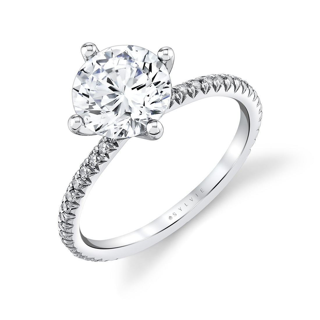 Round Cut Classic Compass Set Engagement Ring - Ralyn
