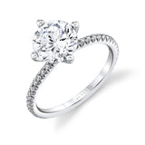 Round Cut Classic Compass Set Engagement Ring - Ralyn